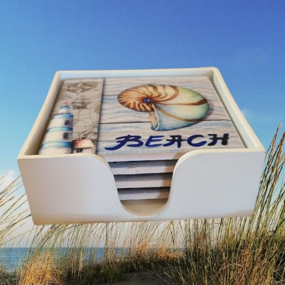 Set of 4 Seashell Coasters - Picture 6 of 8